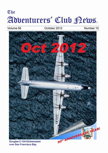 October 2012 Adventurers Club News Cover